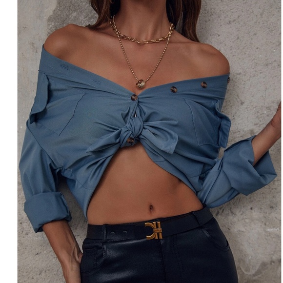 Tops - Classic Solid Pockets Button Down Boyfriend Shirt top